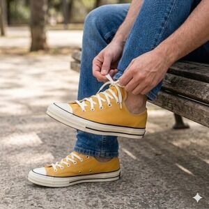 Converse Chuck 70 Low Mens 11.5 Sunflower Yellow Vintage License Plate **NEW**